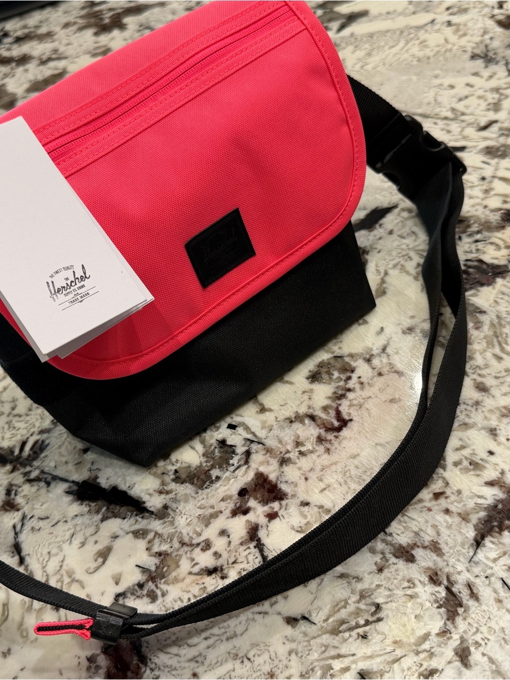 🆕 Herschel Supply Company HOT Pink & Black Small Crossbody Belt Bag